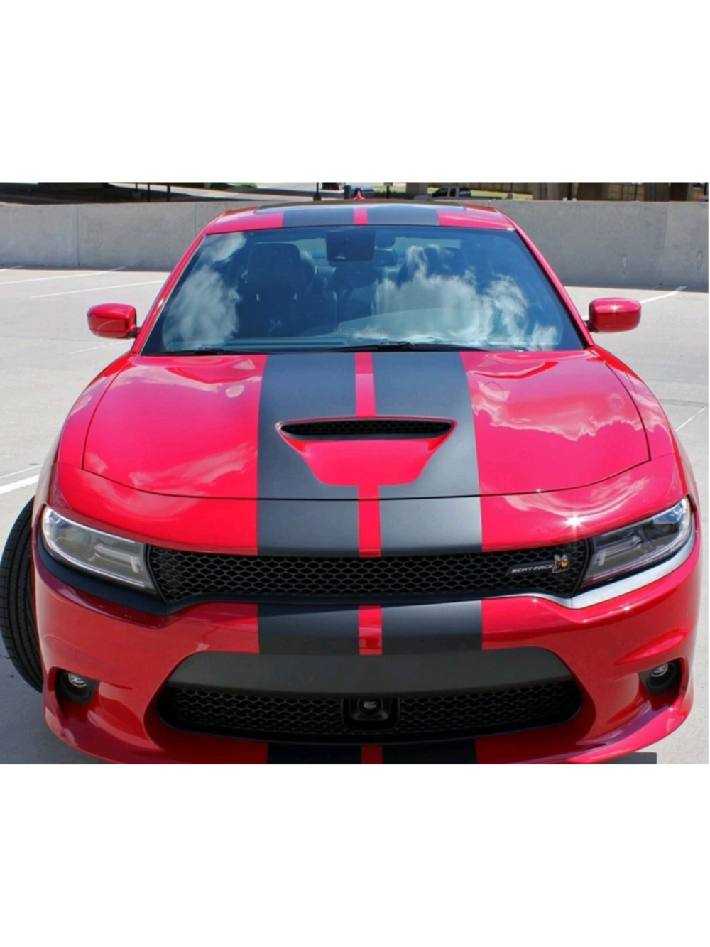 Black 2015-2023 Charger Scat Pack 392 Hellcat Rally Racing Stripe Decal Vinyl